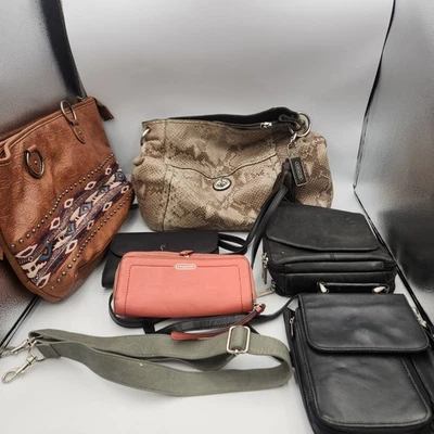 Lot of 6 Designer Bags Coach Hobo Wilsons Leather Shyanne Repair Parts Upcycle - Image 1 of 4