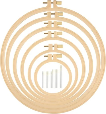 	6 Pcs Embroidery Hoop 6 Size round Plastic Cross Stitch Hoop	 - Image 1 of 4