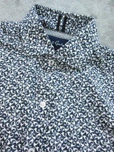 Robert Graham Shirt Men's Medium Tailored Fit Black White Geometric Short Slv - Picture 1 of 9