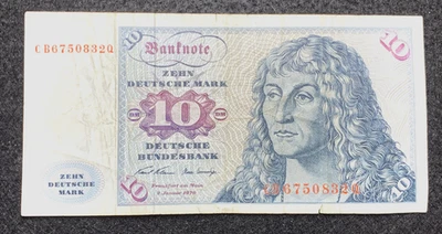 1970 Banknote Zehn Deutsche Mark 10 Deutsche Bundesbank Serial # CB6750832Q - Image 1 of 4