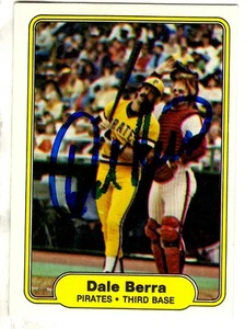 Autographed 1982 FLEER #476 DALE BERRA Pittsburgh Pirates card w/ COA - Picture 1 of 1