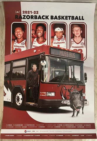 Arkansas Razorbacks SEC Basketball 2021 2022 Schedule Poster Devo Davis Jaylin Cover