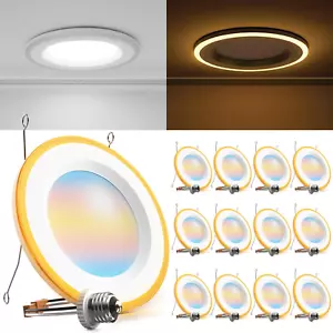 Sunco 12 Pack 6 Inch LED Recessed Lighting Retrofit with Night Light, 2700K/3000 - Picture 1 of 7