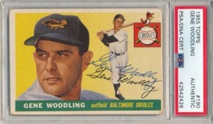 Gene Woodling PSA/DNA Signed 1955 Topps Autograph #190 Autographed