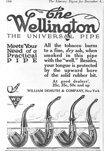 William Demuth & Co Ad 1915 The Wellington Universal Pipe - Picture 1 of 1