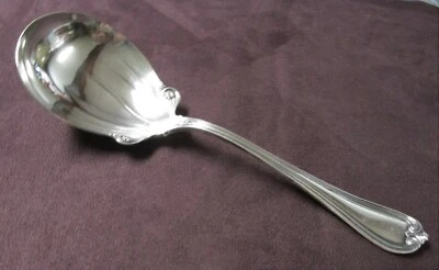 PRISCILLA Berry Spoon 1900 Elegante Cuenco Acanalado Plateado Sin Monograma G  Foto 1 de 4