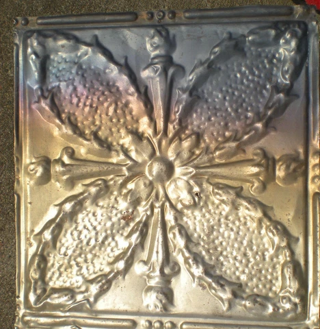 SALE Antique Victorian Gothic Ceiling Tin Torches Ancanthus Wreath Chic Fleur De Cover