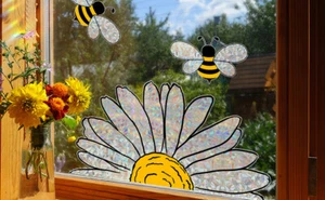 Bee Window Clings Honey Bee Window Decals Anti-Collision Bee Glass Stickers - Picture 1 of 12
