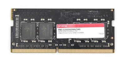 Proline 16GB PRO-3200D4DR8S/16G DDR4-3200MHz No-ECC Unbuffered SODIMM 260pin - Image 1 of 2