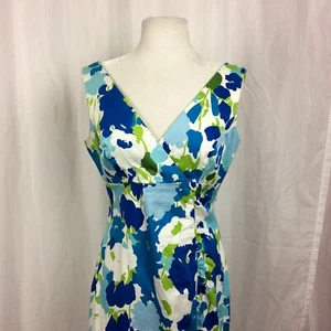 Donna Ricco Dress Sleeveless Floral Size 8P Petite Cotton Blend Casual - Picture 1 of 12
