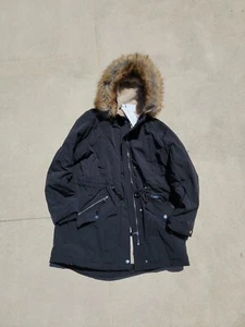 Abrigo Parka Largo Espesante con Capucha Negro Royal Matrix Para Mujer Chaqueta Cálida Talla 14 - Imagen 1 de 5