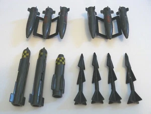 Vtg. GI Joe 1984 COBRA RATTLER Parts Lot 13 MISSILES/ BOMBS/ RACKS-Free Shipping - Picture 1 of 3