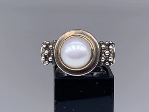 Michael Dawkins Pearl Beaded Sterling Silver 925 14k Ring Size 5.75 - Picture 1 of 12