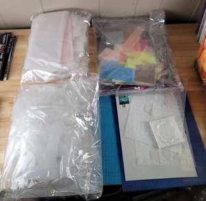 Darice Plastic Canvas Remnant Sheets/Pieces Clear & Colors Over 7 LBS of Pieces - Picture 1 of 12