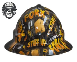 Custom Hydrographic Safety Hard Hat FORK STUFF UP PRO CHOICE WIDE BRIM - Bild 1 von 7