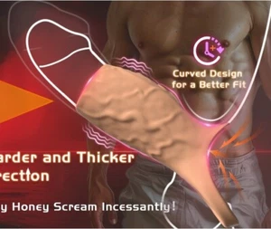 Male Cock-Girth-Enlarger-Enhancer-Big Penis-Extension-Extender-Sheath-Sleeve Men - Picture 1 of 14