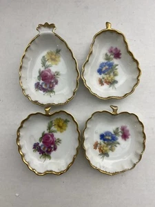 Vintage Lefton China Hand Painted 7161 Fruit Shape Set of 4 Tea Butter Dab Dish - Bild 1 von 8