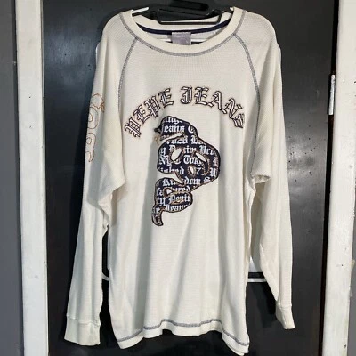 Pantalones de mezclilla Pepe de colección para hombre bordados tejido gofre deletreado manga larga talla grande Foto 1 de 4