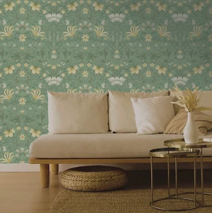 Vintage Floral Vines Wallpaper Holden Flowers Leaves Botanical 13550 Green - Picture 1 of 3
