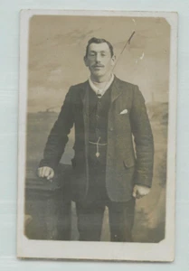 PHOTO Portrait of an Unknown man RPPC, junk journal photo - Picture 1 of 2