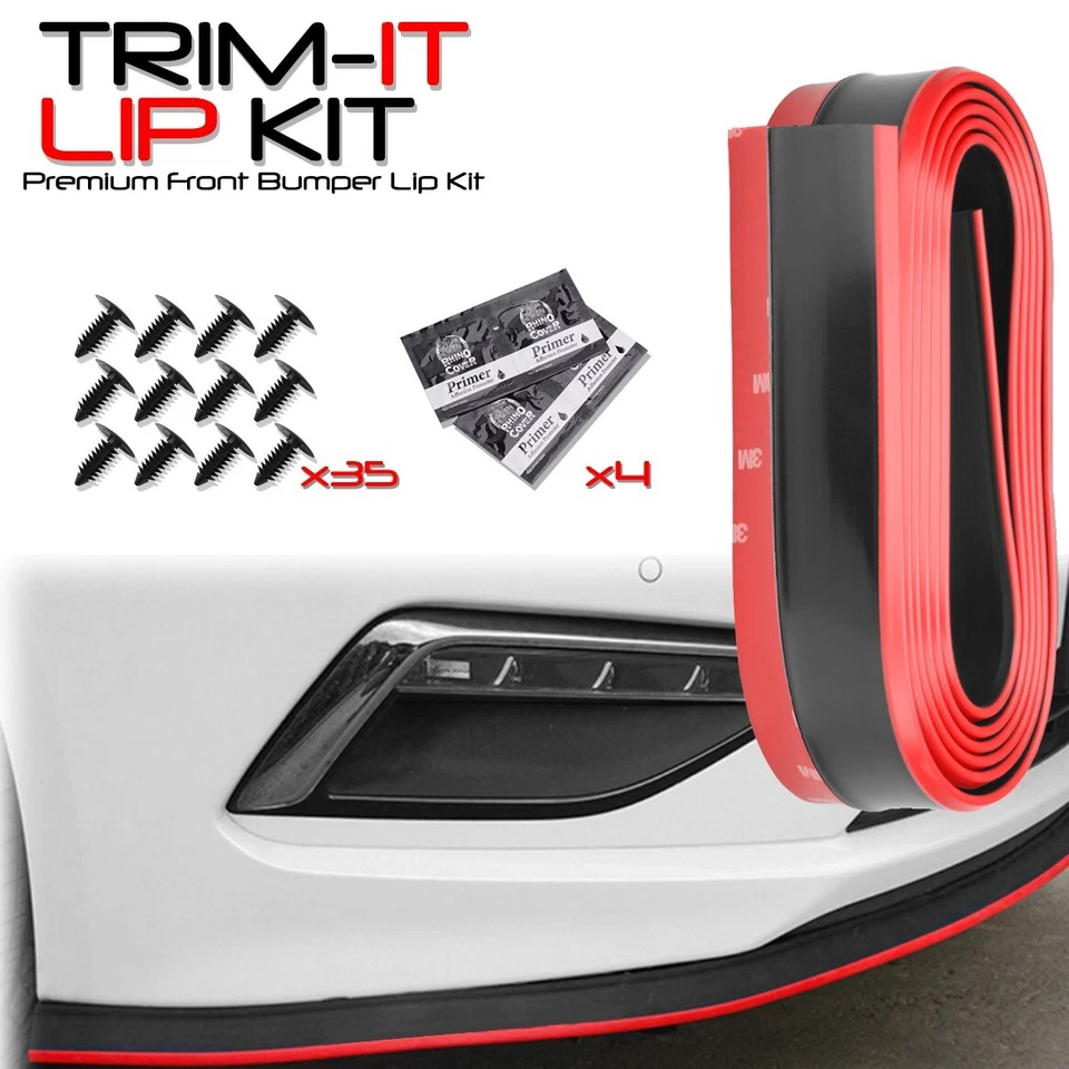 Kit de labios TRIM-IT ajuste universal parachoques alerón labial cuerpo kit ala rojo loto Foto 1 de 4