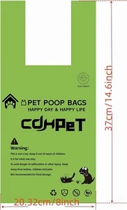 200 bolsas verdes bolsa para caca de perro con asas sin perfume 1,7 hilos 100 % a prueba de fugas - Imagen 1 de 6