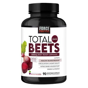 Force Factor Total Beets Blood Pressure Support 90 Vegetable Capsules New - Picture 1 of 5
