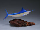 MARLIN Sculpture by JOHN PERRY 11in long Statue New Airbrushed Dcor 