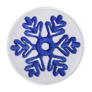 Snow Flake patch, winter patch Embroidered Iron on patch 7cm - Picture 1 of 1