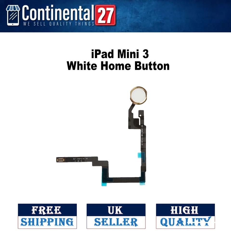 White Home Button Flex Cable Replacement Part for iPad Mini 3 3rd Generation - Image 1 of 1