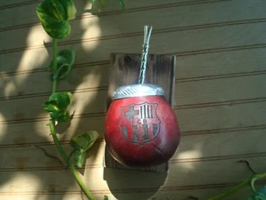Spanish Soccer, Gourd, Engraved, Barcelona Logo, Red Straw, Removable Filter - Picture 1 of 4