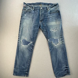 Ralph Lauren Denim Supply Jeans Herren 38x30 Straight Distressed Denim Blau - Bild 1 von 11