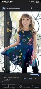 HANNAH BANANA Girls 4T Fantasy Theme Skater Dress Neon Unicorn Rainbows NWT $68 - Picture 1 of 13