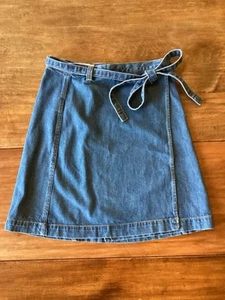 NWT Gap Denim Belted Wrap Mini Skirt Size 25 - Picture 1 of 8