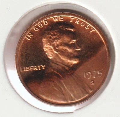 Rare US Old 1975-S Lincoln Penny Cent Half-Toned Proof Set Collection Coin USA - Image 1 of 2
