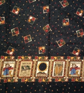 Vintage- 5 yds x 44"-Debbie Mumm-Autumn-Happy Harvest-Scarecrows- Border Print - Picture 1 of 6