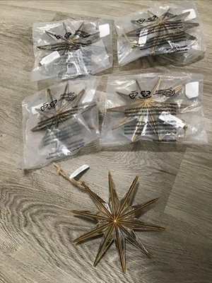 Pottery Barn 10 Puntos Espejado 6” Estrella Adorno Juego De 5 Vidrio Mercurio NUEVO Foto 1 de 4