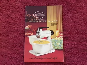 Vintage Deluxe Sunbeam Mixmaster Mixer Original Owners Manual Recipe Book 1957 - Picture 1 of 14
