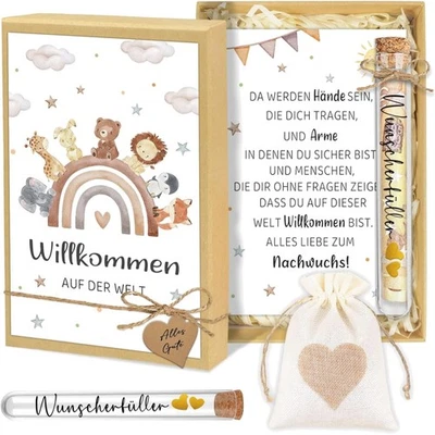 Geschenke zur Geburt, Karte Geburt Geldgeschenk mit Geschenkbox, Neugeborenen... - Bild 1 von 4