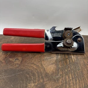 Vintage Swing-A-Way Manual Hand-Held Can Opener Red Handles Swing Away - Picture 1 of 6