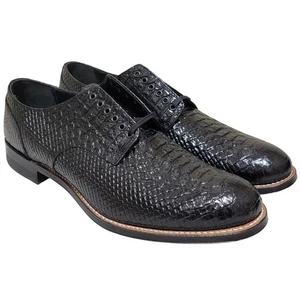Stacy Adams Men Madison Derby Oxfords Size US 9.5D Black Snake Print Leather - Picture 1 of 5