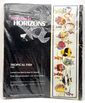 Monarch Horizons Vintage Counted Cross Stitch Kit Tropical Fish CS34 *Read* - Image 1 of 4
