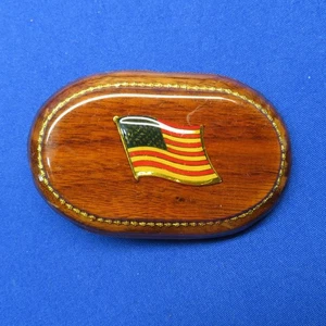 American Flag Wooden Homemade Belt Buckle 258C1 - Picture 1 of 4