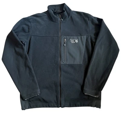 Chaqueta polar negra Mountain Hardwear para hombre talla XL cremallera completa cortavientos al aire libre Foto 1 de 4