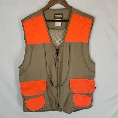 Vintage SafTBak Bird Duck Hunting Vest Tan Blaze Orange Unisex Size XL Mesh Back - Image 1 of 4