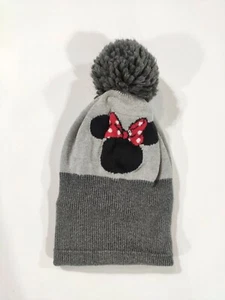 Girls M/L Disney Baby GAP Minnie Mouse Gray Sock Cap Beanie Preowned - Picture 1 of 4
