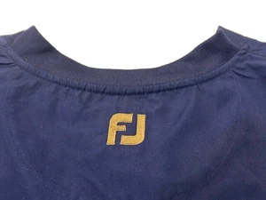 FJ FootJoy Men's Windbreaker Pullover Golf Navy Blue Short Sleeve Lined - Size L - Picture 1 of 12