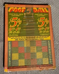 Football 5 Cent Punchboard Unpunched Original Packaging.  - Picture 1 of 3