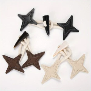 3 Sets PU Leather Sew-on Toggles Closures Sew-on Resin Horn Buttons Sew Costume - Picture 1 of 12