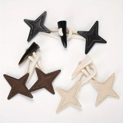 3Sets PU Leather Resin Horn Buttons Sew-on Toggles Closures sew-on Sewing Button - Image 1 of 4